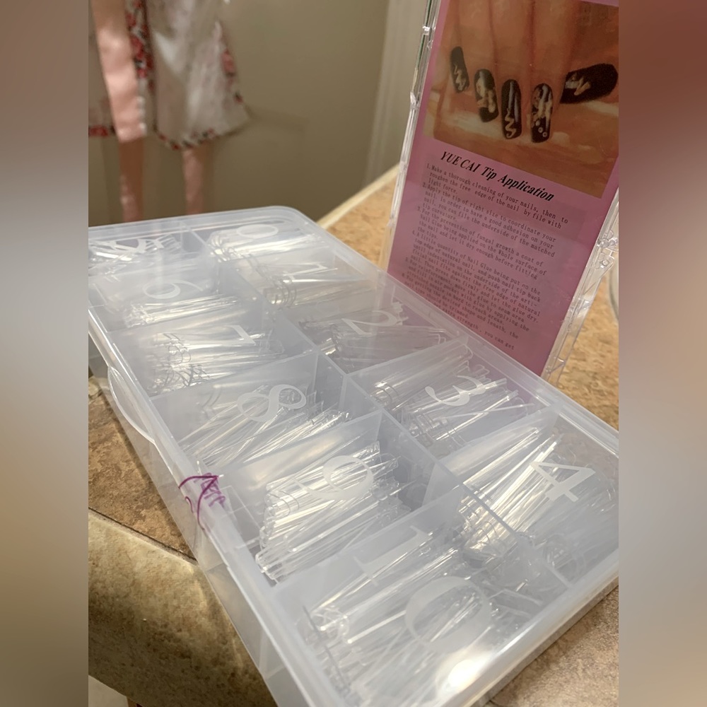 500PCS Clear Coffin Nail Tips Set